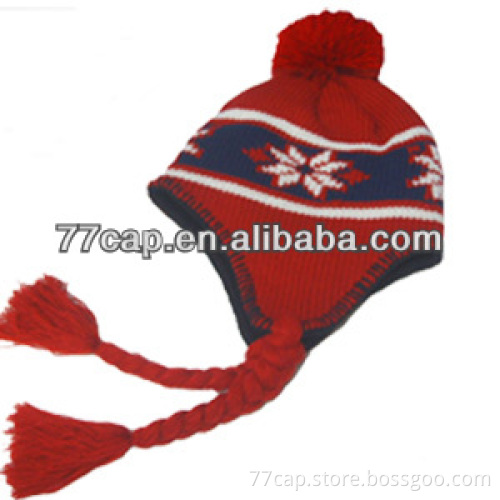 kids style Knitted tall cotton ball Top sales fashion hats